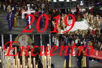 Encuentro en la Plaza Mayor entre el Cristo de Medinaceli y Nuestra Señora de la Esperanza del año 2019