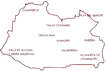 Localidades donde trabajan la Asociación Provincial de Guías de Turismo de Ciudad Real